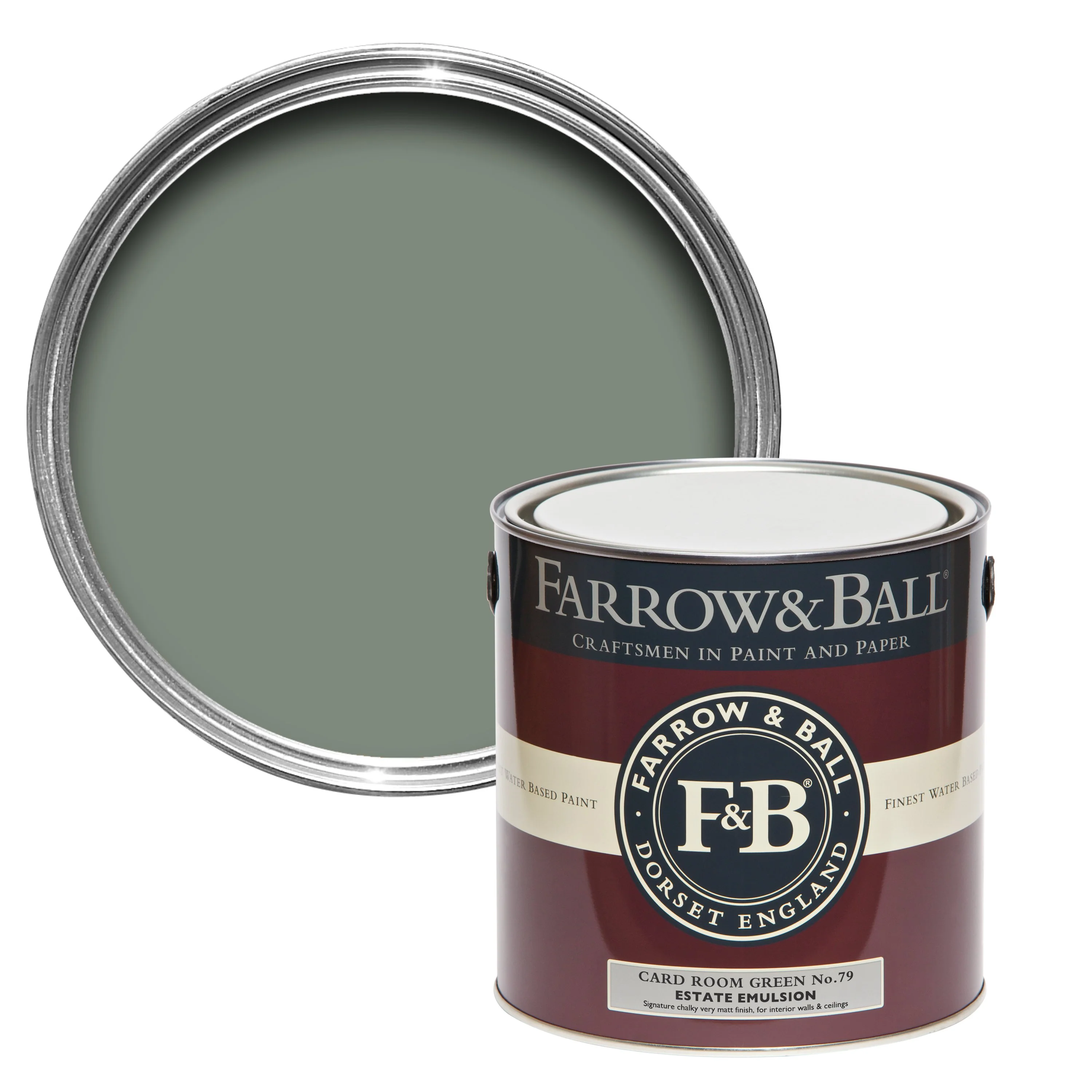 Farrow & Ball 2.5L Estate Eggshell Card Room Green No.79
