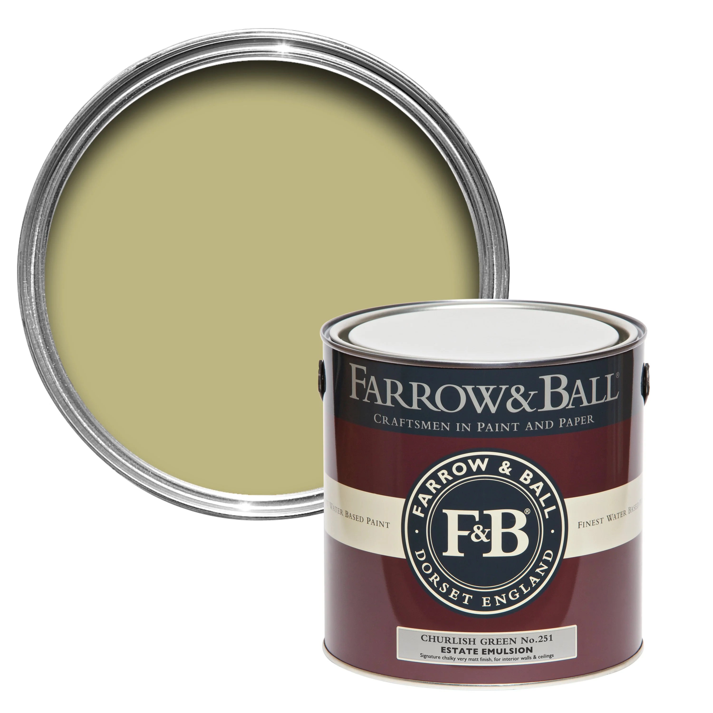 Farrow & Ball 2.5L Estate Eggshell Churlish Green No.251