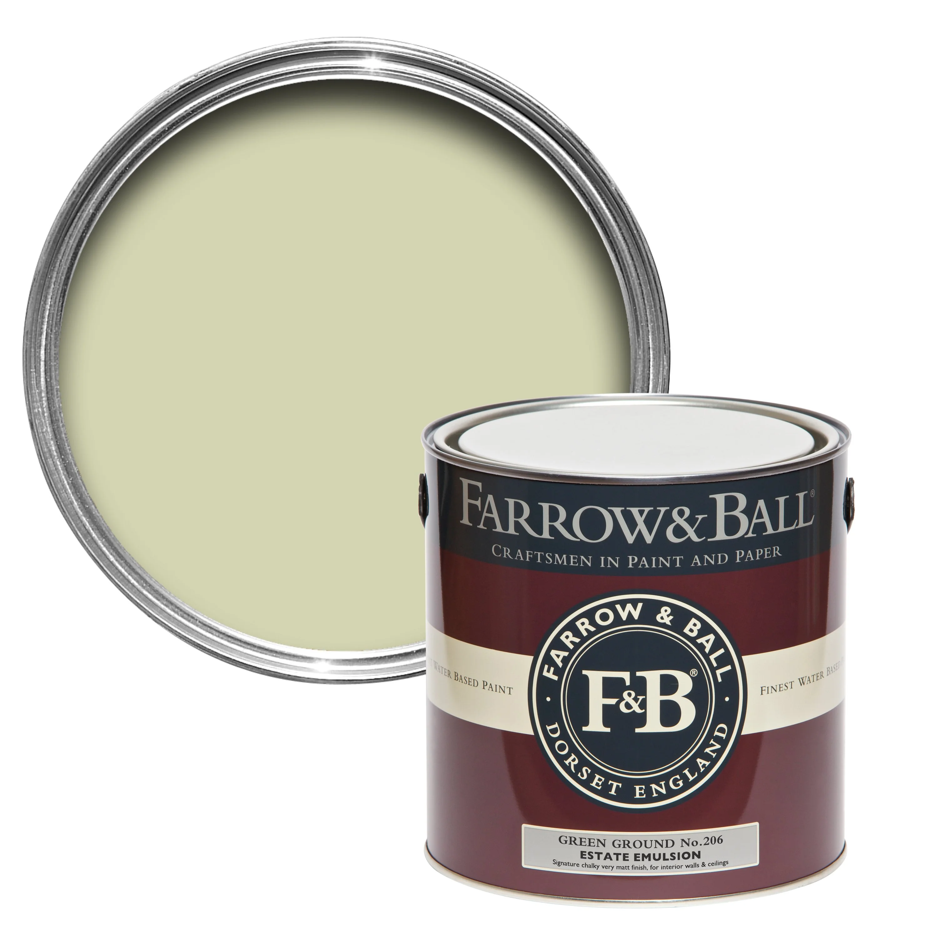 Farrow & Ball 2.5L Estate Eggshell Green Ground No.206