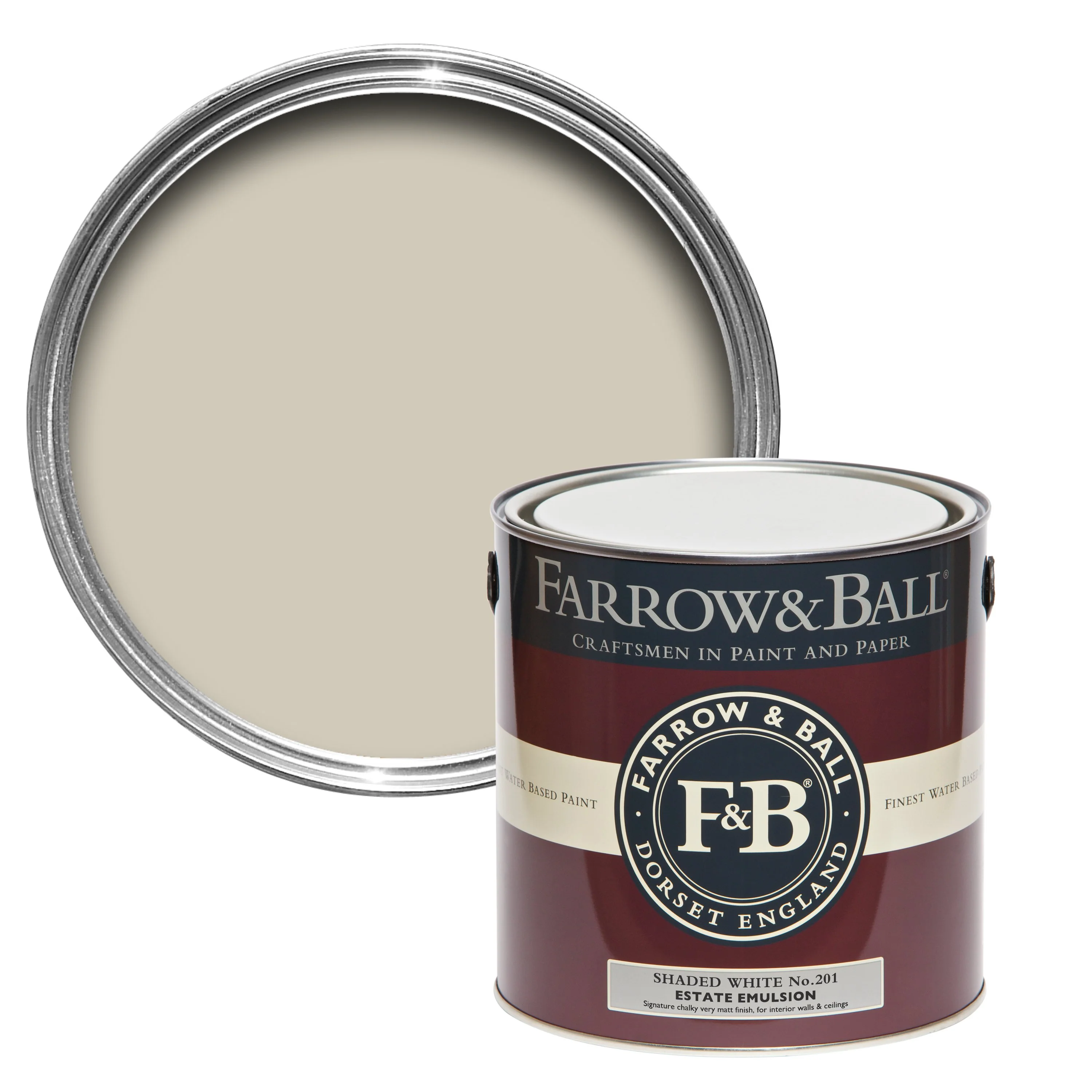 Farrow & Ball 2.5L Estate Eggshell Shaded White No.201