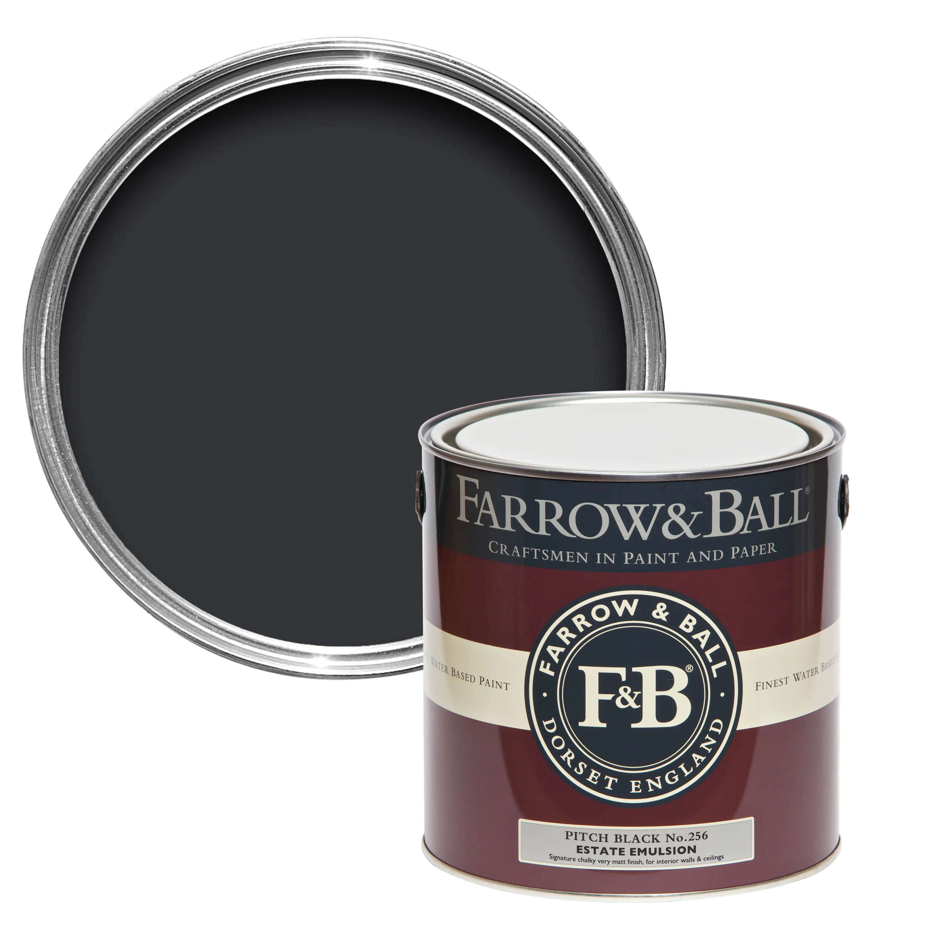 Farrow & Ball 2.5L Estate Emulsion Pitch Black No.256