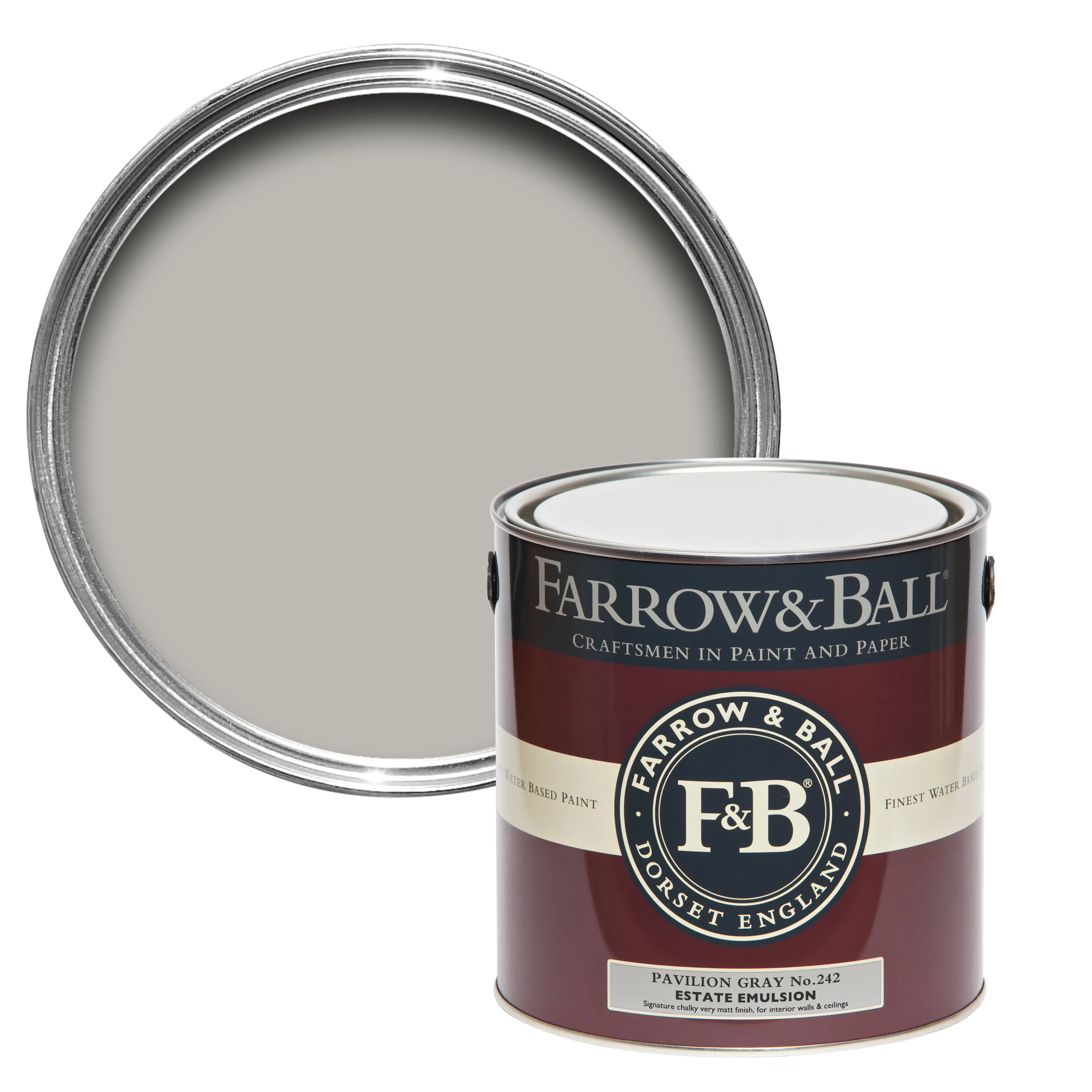 Farrow & Ball 2.5L Exterior Eggshell Pavilion Gray No.242