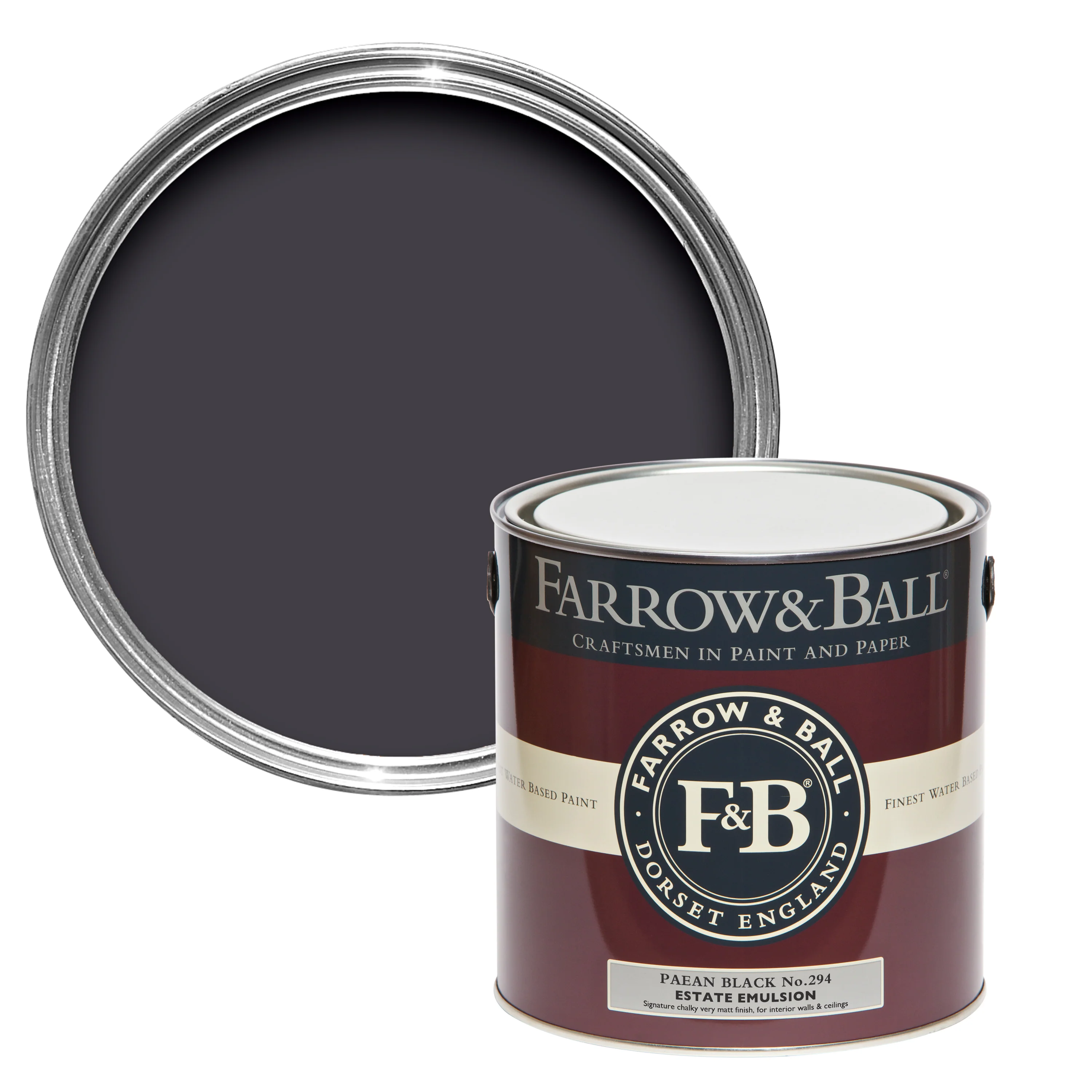 Farrow & Ball 2.5L Modern Emulsion Paean Black No.294