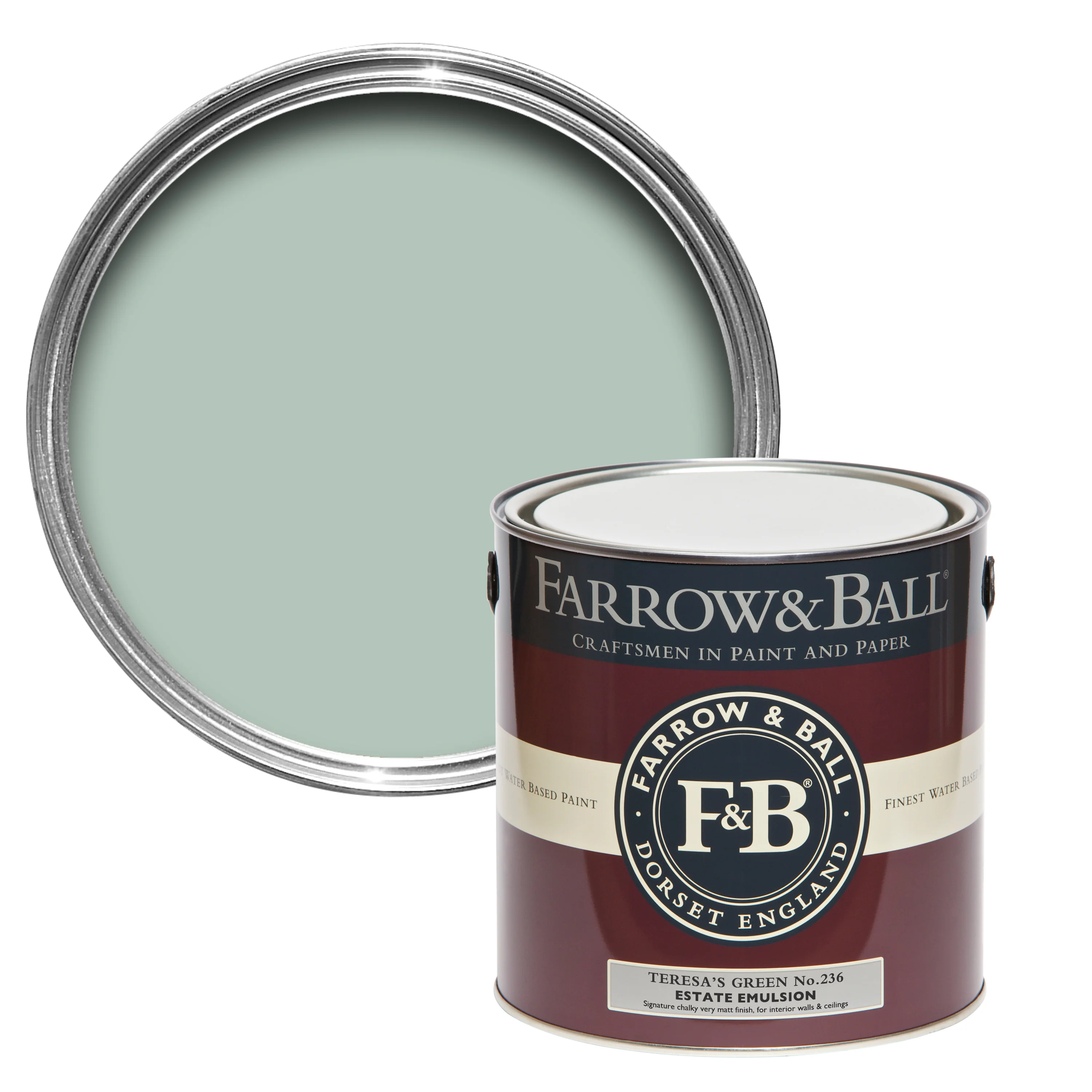 Farrow & Ball 2.5L Modern Emulsion Teresas Green No.236