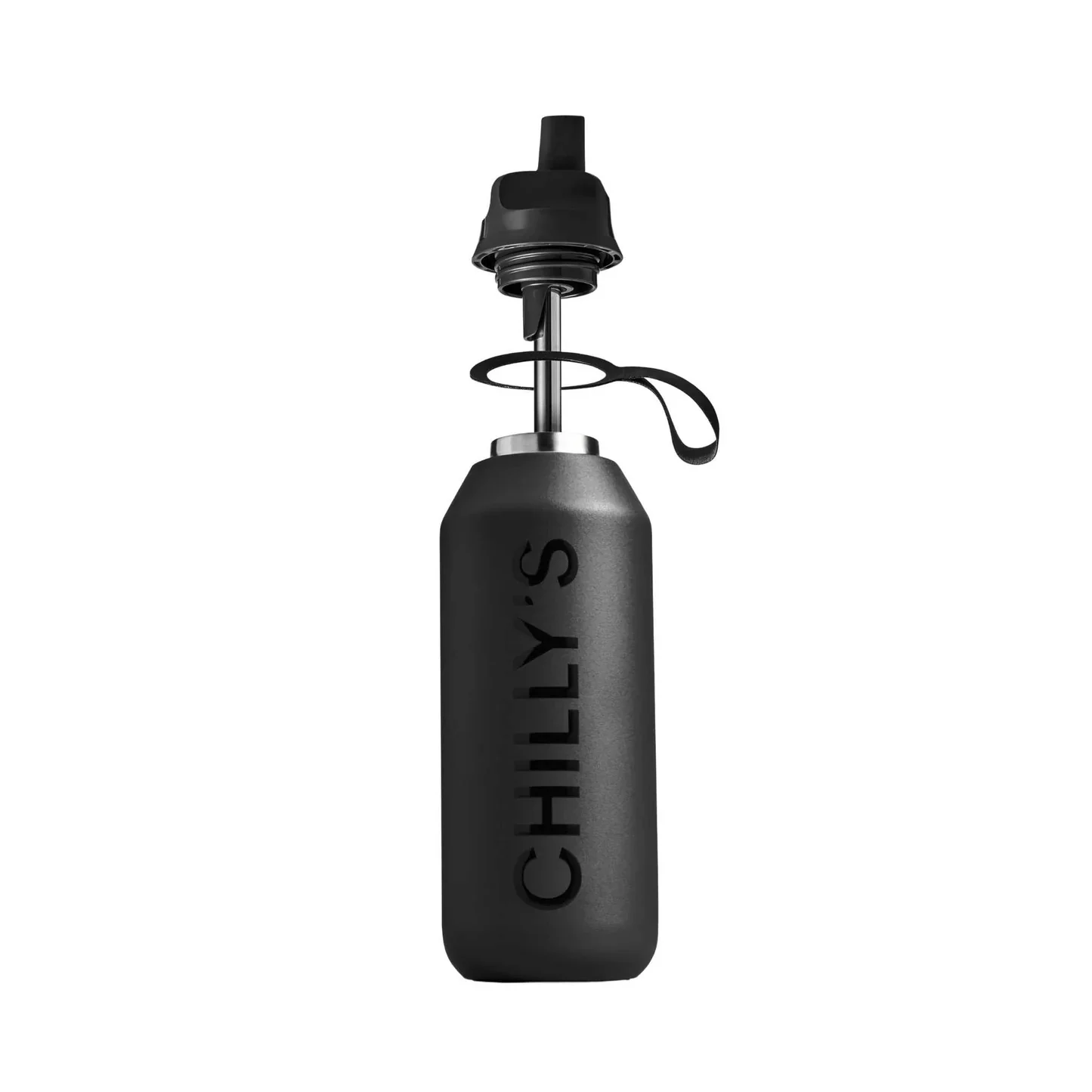 Chilly's Series 2 Insulated Flip Sports Bottle - Abyss Black 500ml - Image 2