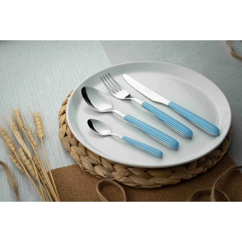 Grunwerg 24 Piece Cutlery Set Seersucker Stripe - Image 5