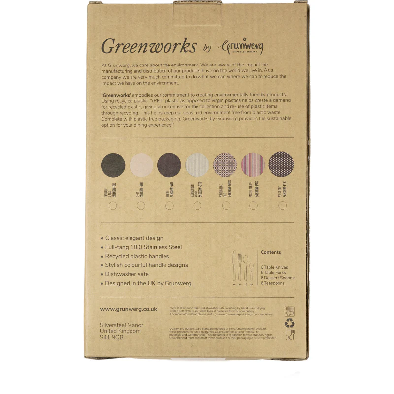 Grunwerg 24 Piece Cutlery Set Seersucker Stripe - Image 6