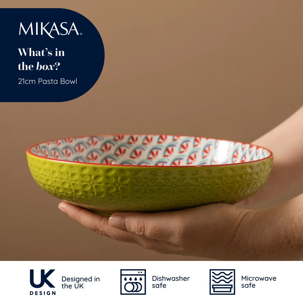 Mikasa Geometric Line Pasta Bowl - Image 2