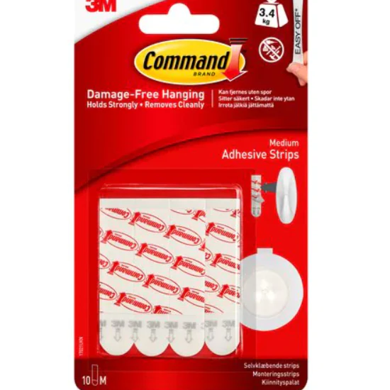 3M Command Medium Adhesive and Refill Strips 3.4KG
