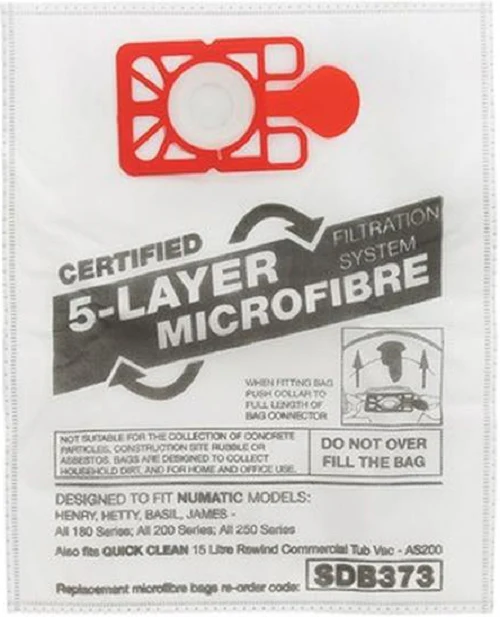 Qualtex Bag No. NVM-1CH 604015 & 907075 Microfibre Vacuum Cleaner Bag Numatic Henry Hoover 10 Pack - Image 3