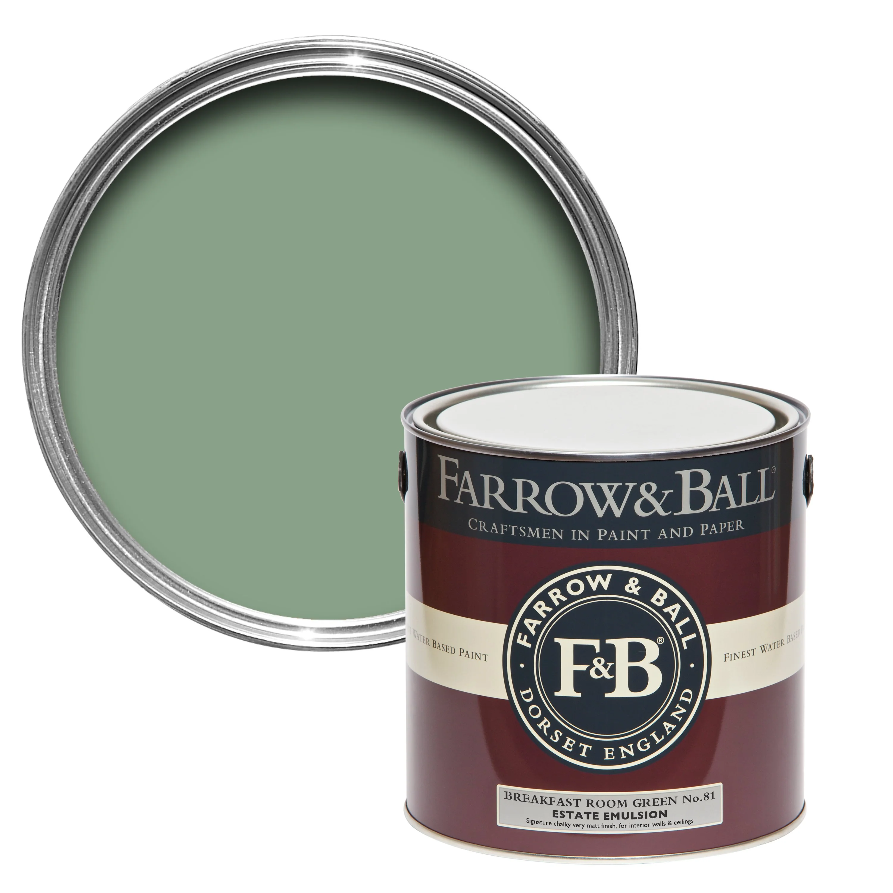 Farrow & Ball 5L Modern Eggshell Breakfast Room Green No.81
