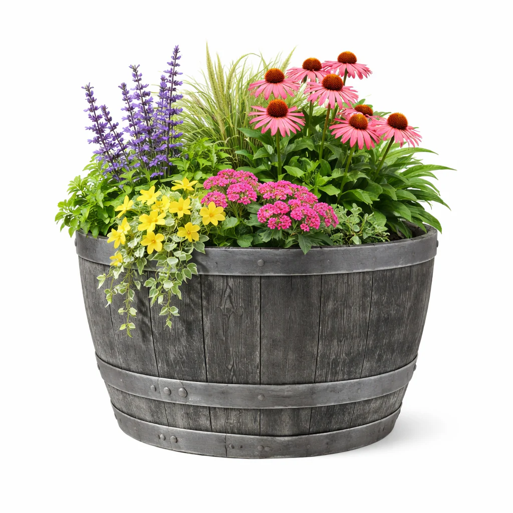 61cm Blenheim Half Barrel Pewter