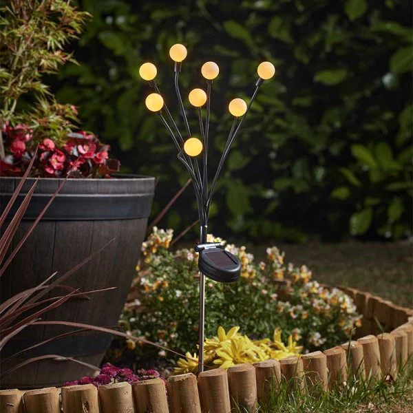 8-Stem GloGlobes Warm White, Stake Light