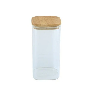 Apollo Kitchen Clear Glass Square Storage Jar 1.75L
