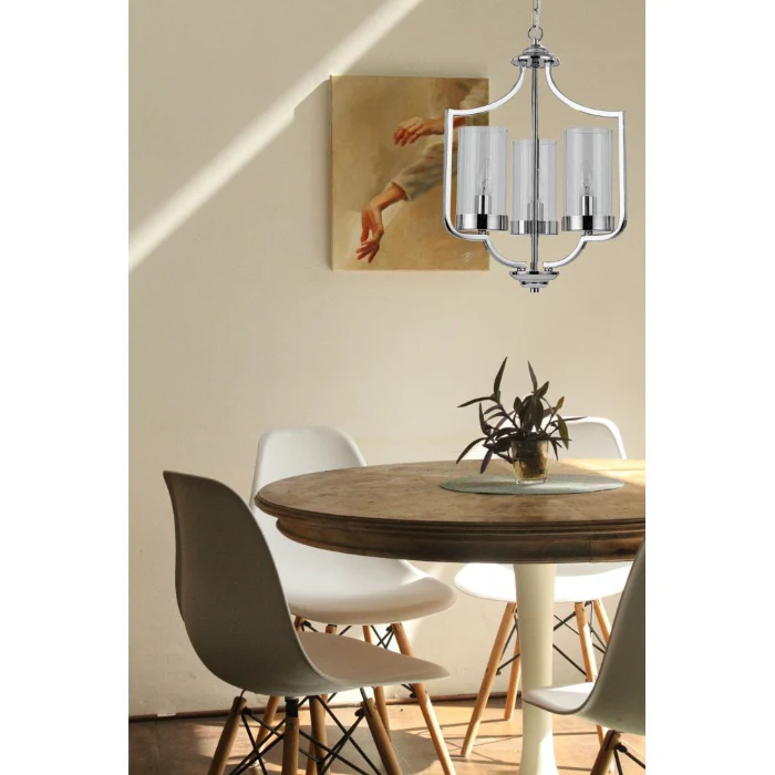 Ashley 3 Light Pendant Polished Chrome Ceiling Light - Image 3