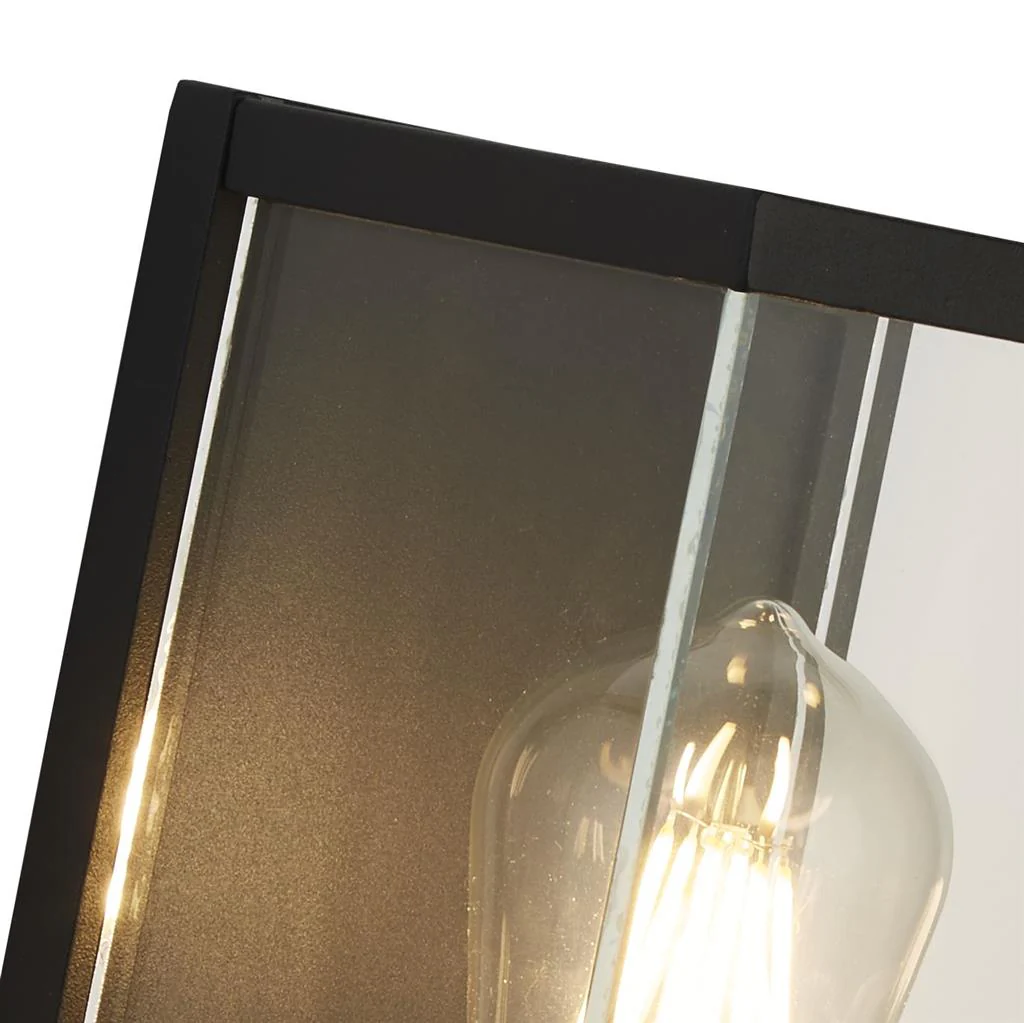 Bakerloo Outdoor Wall Light - Black Metal & Clear Glass - Image 3