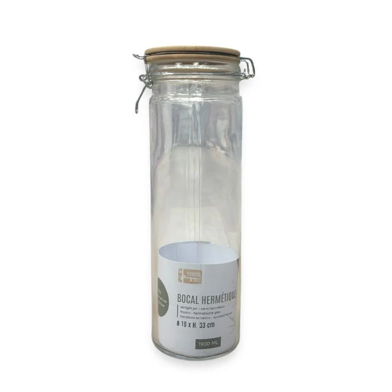 Bamboo Glass Storage Jar 33cm 1.9L