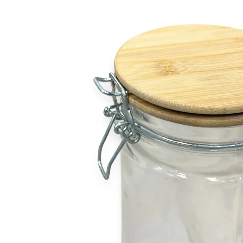 Bamboo Glass Storage Jar 33cm 1.9L - Image 2