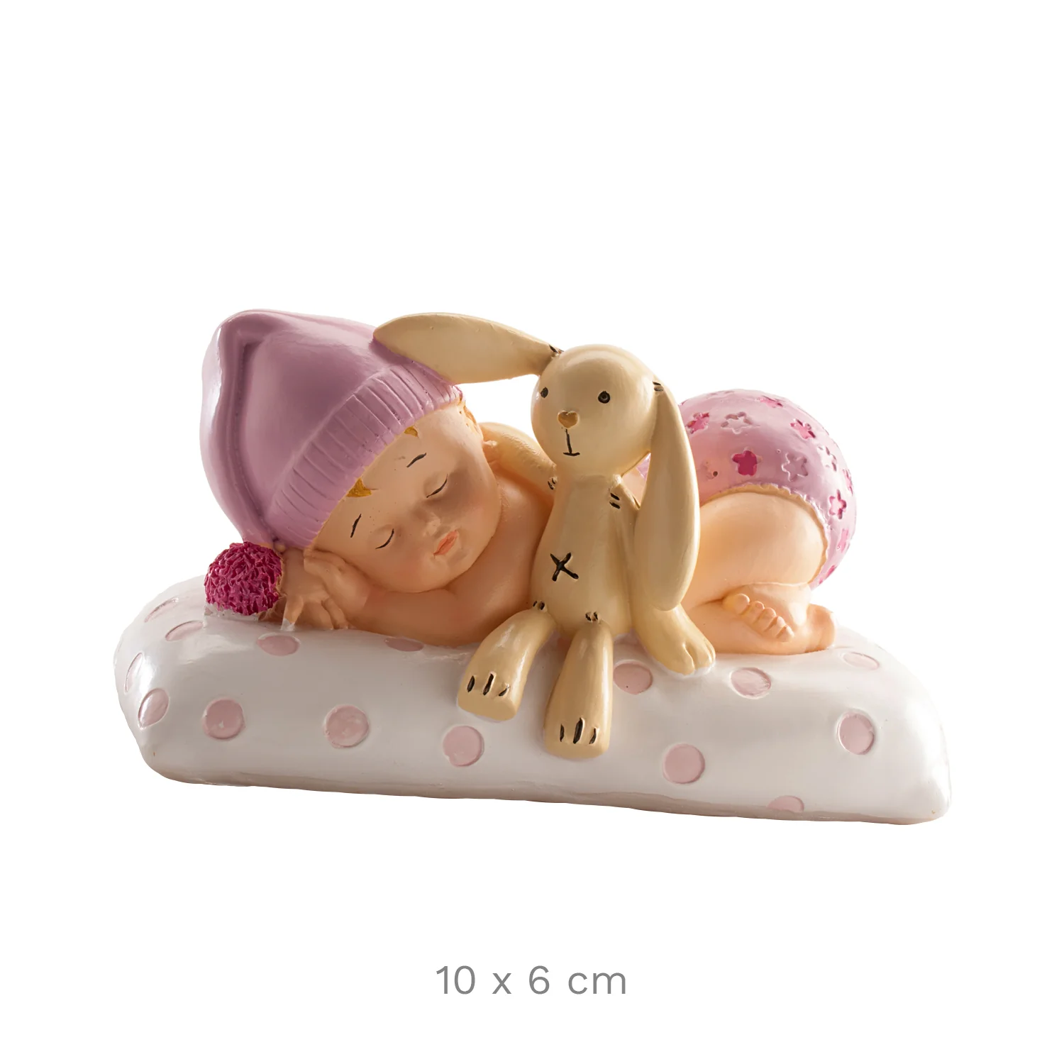 Baptism Baby Girl With Teddy 10cm - Image 2