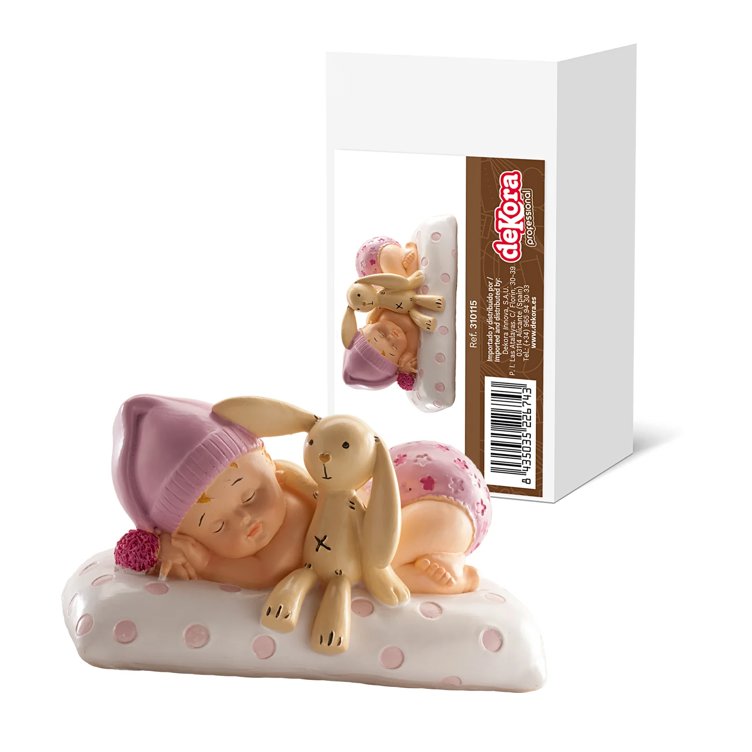 Baptism Baby Girl With Teddy 10cm - Image 5