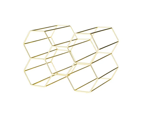 Barware Gold 6 Bottle Wine Rack - Image 3