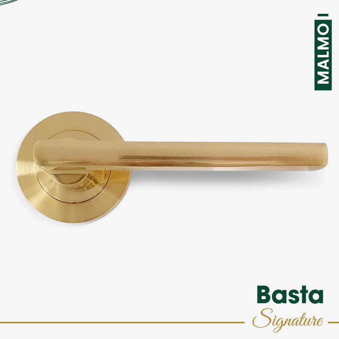 Basta Malmo Door Handle Lever On Rose | Gold - Image 2