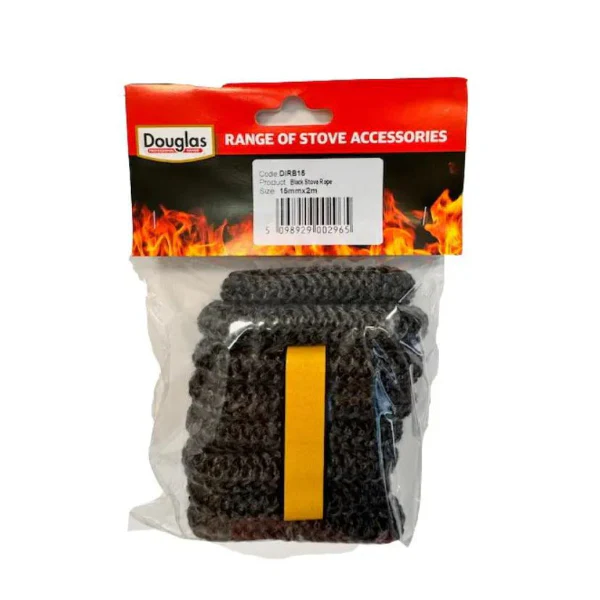 BLACK STOVE ROPE - 10MM X 2M
