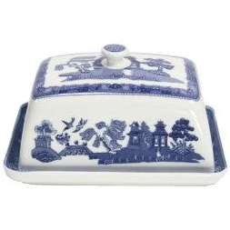 Blue Willow Butter Dish 15.5x10.5cm