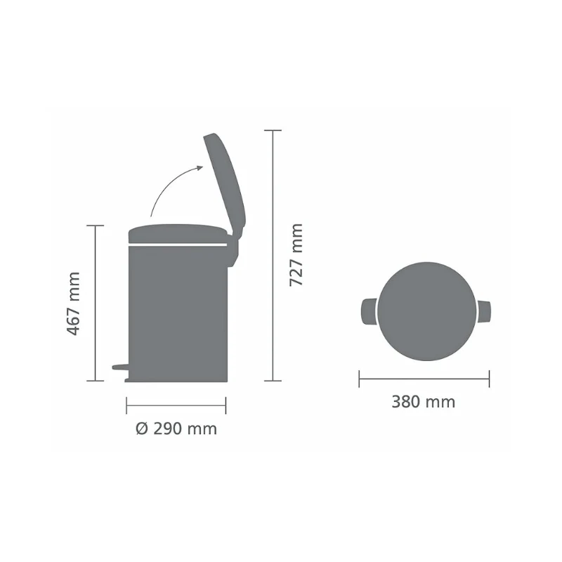 Brabantia 20L Pedal Bin Newicon | Platinum - Image 6