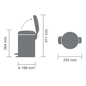 Brabantia 3L Pedal Bin | Platinum - Image 4