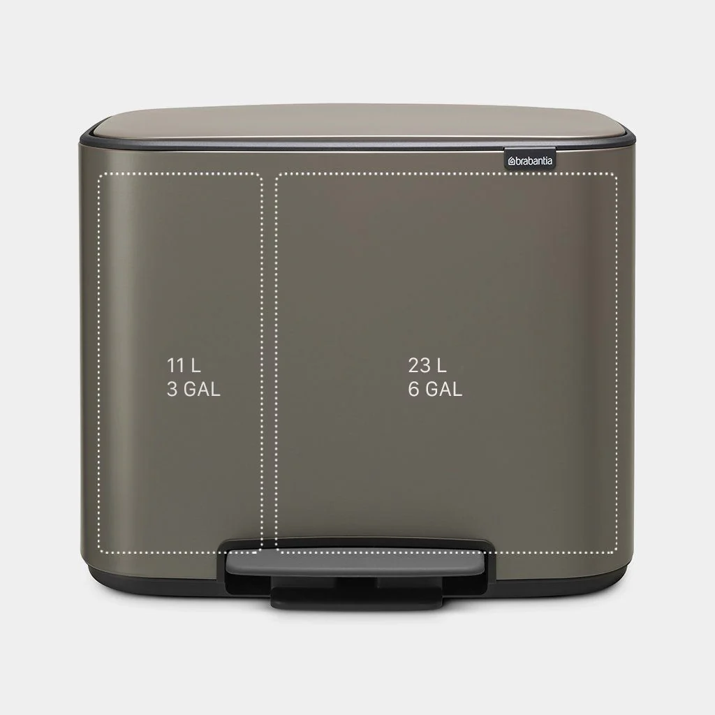 Brabantia Bo Double Pedal Bin 11+23L | Platinum - Image 6