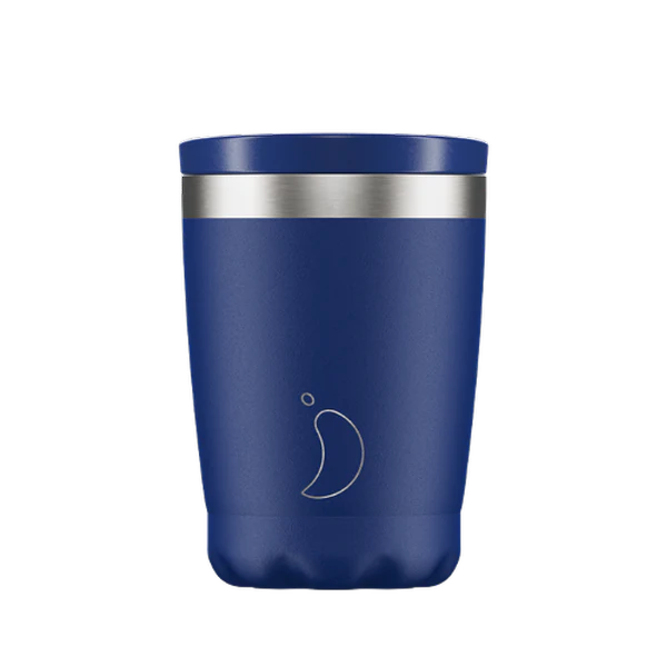 Chilly's Coffee Cup Travel Mug Matte Blue 340ml