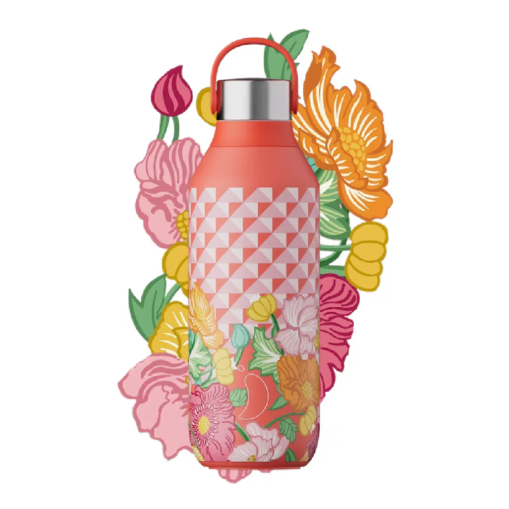 Chilly's Insulated Drinks Bottle 500ml - Poppy Trellis - Image 2
