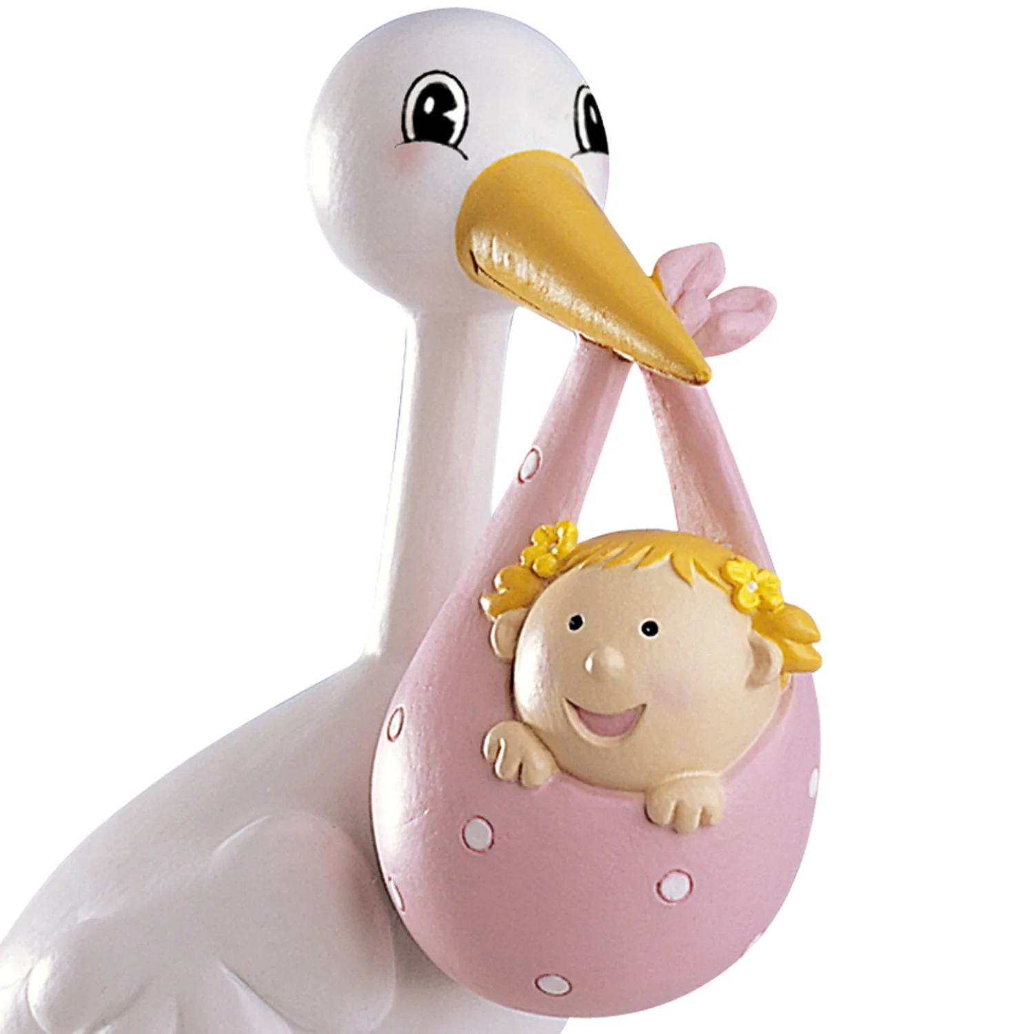 Christening Baby Girl Stork 18cm - Image 3