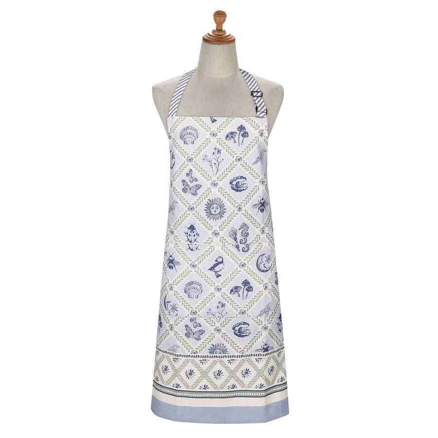 Coastal Treasures Cotton Apron in Blue
