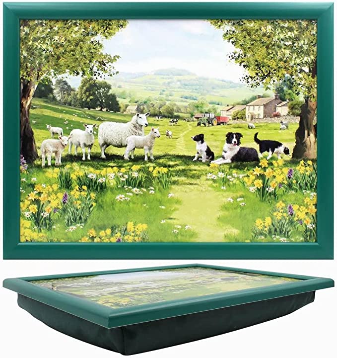 Collie And Sheep Lap Tray With Cushion