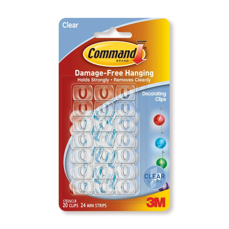 3M Command 20Pk Strips Clear Decorating Clips