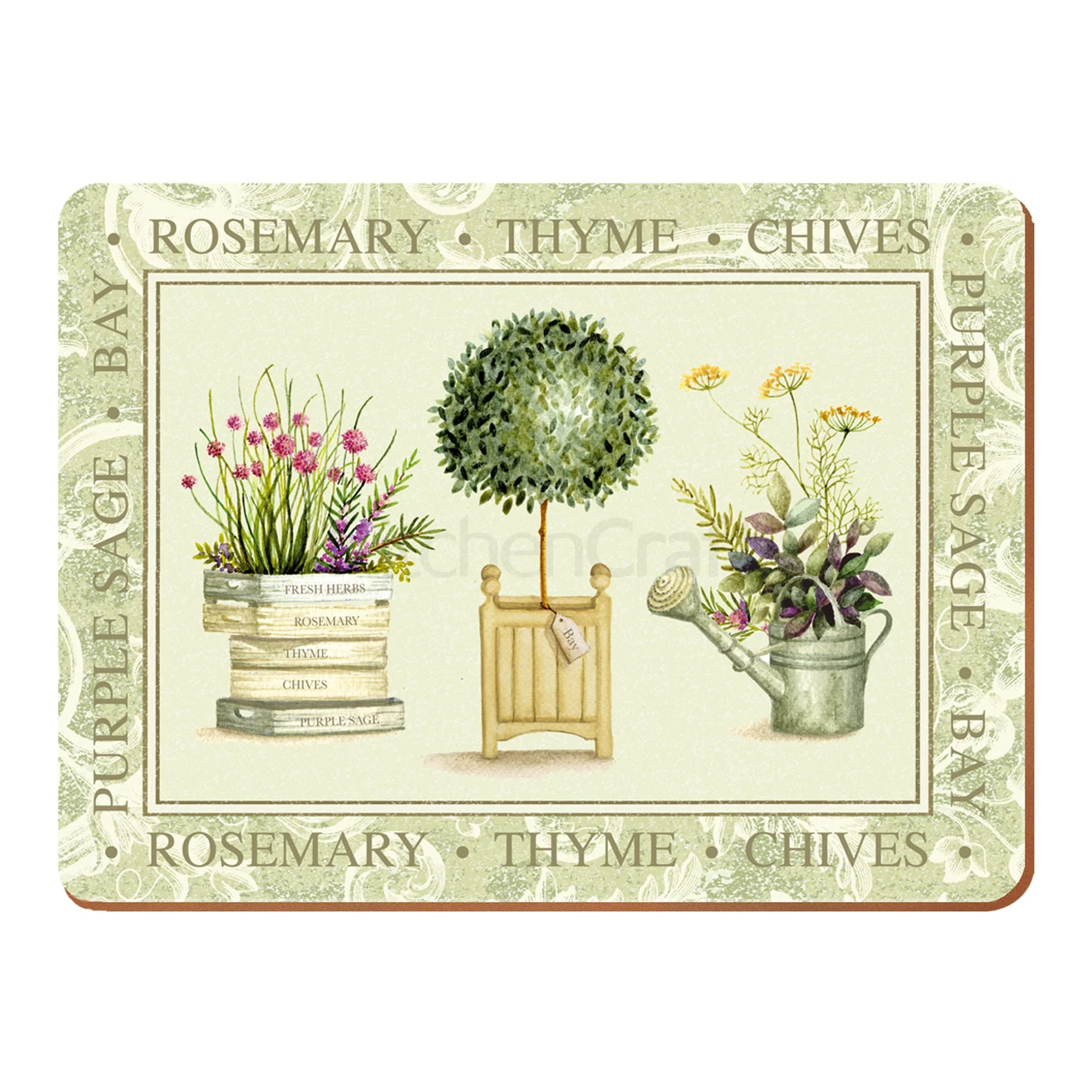 Creative Tops Topiary Pack Of 6 Premium Placemats