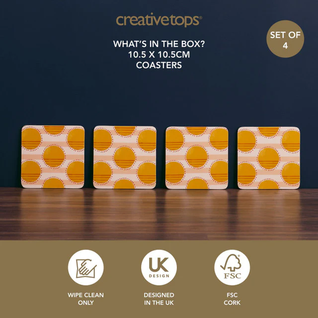 Creative Tops Spot Print Pack of 4 Premium Coasters - Image 2