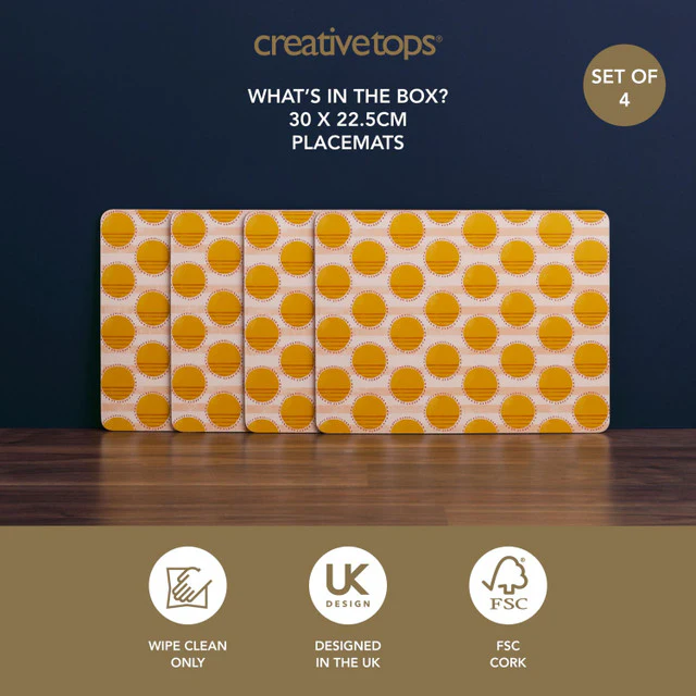 Creative Tops Spot Print Pack of 4 Premium Placemats - Image 3