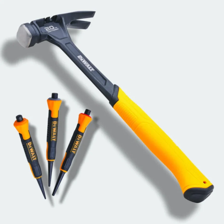 DeWalt 567G (20oz) Claw Hammer With Free 3 Piece Nail Set - Image 2