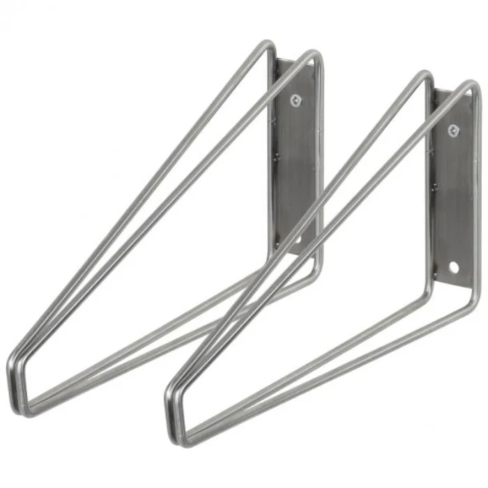 Duraline Shelf Bracket Double Low S/2 Stainless Steel 24x13,5cm