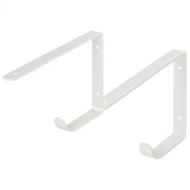 Duraline Shelf Bracket with hook S/2 white 3mm 22x14,5cm