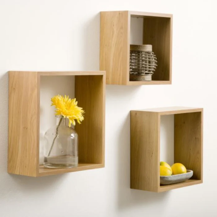 Duraline Triple Cube Floating Shelf Knotty Oak 12mm 30x30x12cm