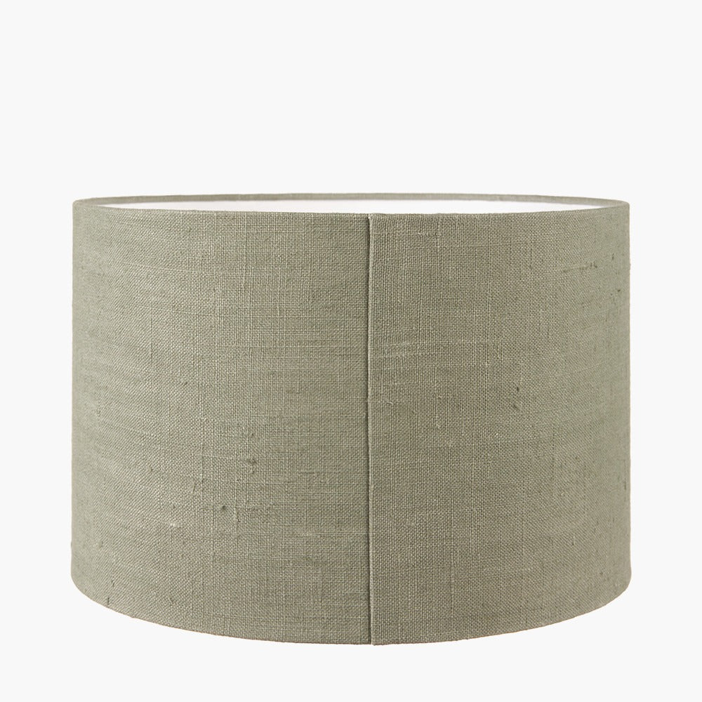 Edward 30cm Pistachio Green Linen Cylinder Lampshade - Image 2