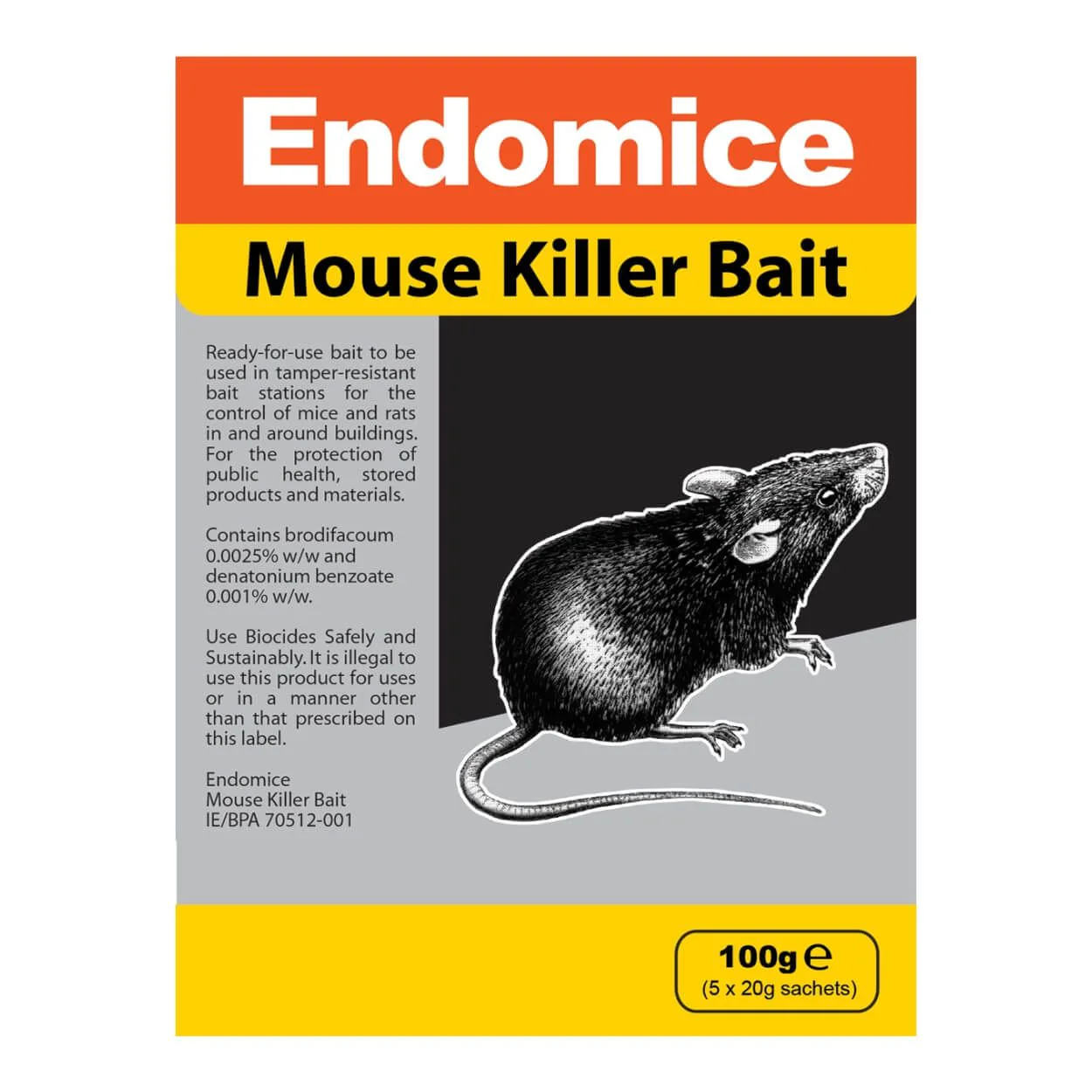 Endomice Mouse Killer Bait 5 x 20g