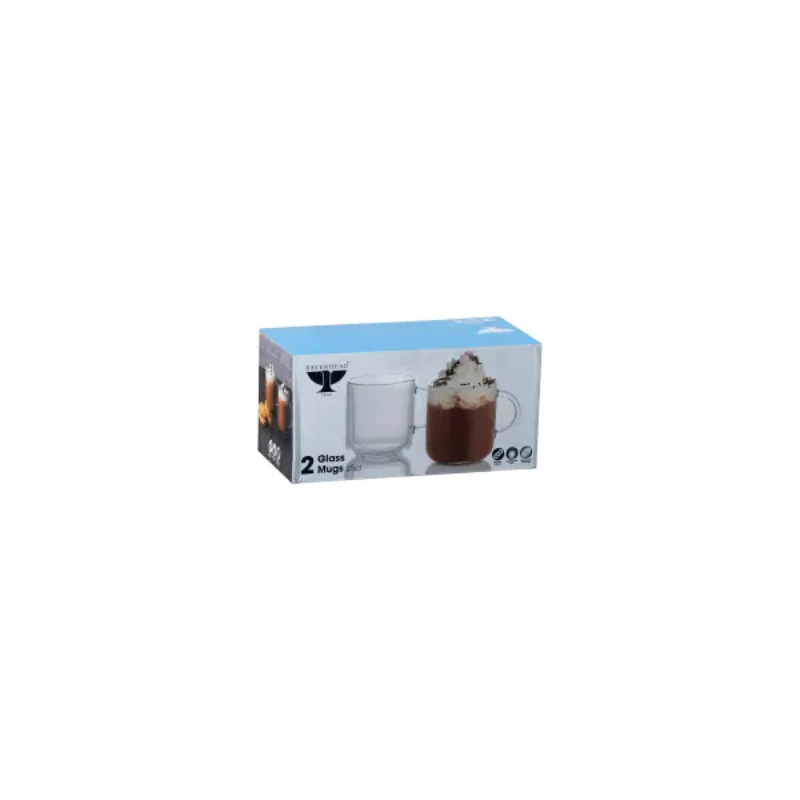 Entertain Set 2 Glass Mugs 25cl - Image 2