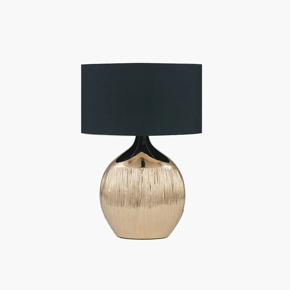 Gemini Gold Etched Ceramic Table Lamp - Image 2