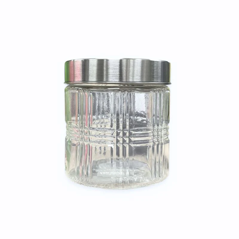 Glass Storage Jar & Stainless Steel Lid 800ml