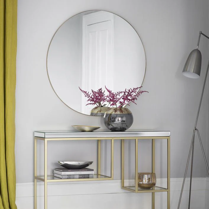 Hayle Round Mirror - Champagne - Image 3
